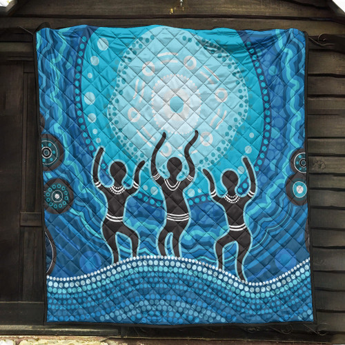 Australia Aboriginal Inspired Quilt - Aboriginal Style Of Landscape Background Quilt
